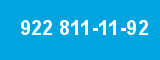 922 811-11-92 922 811-11-92
